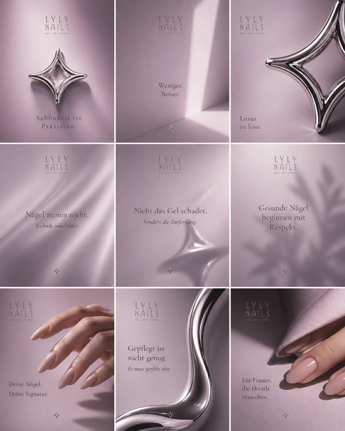 Lyly Nails — Kampagne: eine Sequenz aus neun Motiven